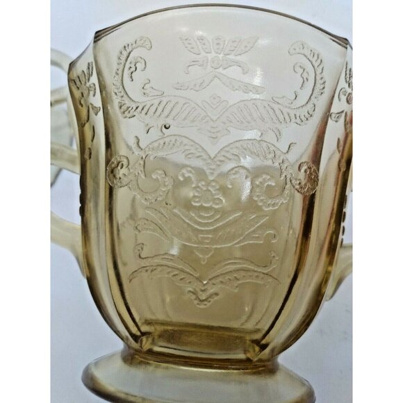 Federal Glass Co. Depression Yellow Glass Creamer & Sugar Bowl 1932-1939 - Picture 8 of 11